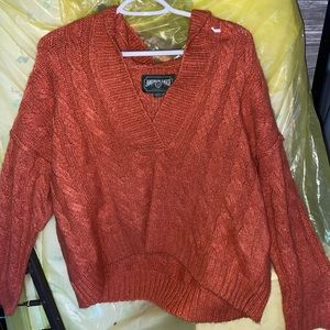 AE Cropped Sweater with hood NWT